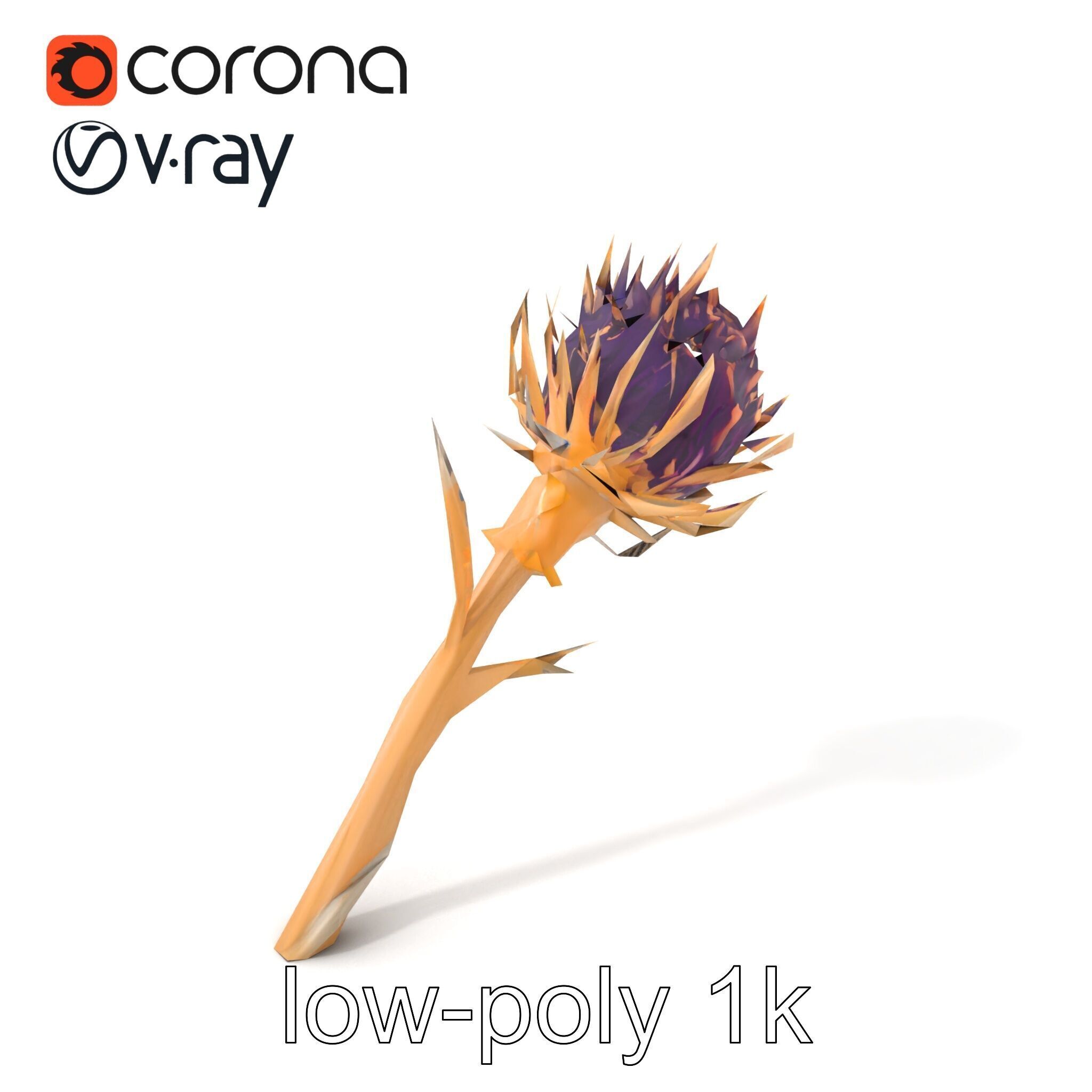 Luxurious Thistle Gold Accent Model Pack Low-poly 3D model_5