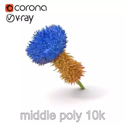 Echinops Ritro Blue Bloom D Model Pack Low-poly 3D model
