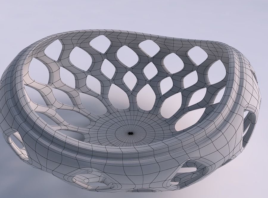 Bowl seed shell with smooth beveled cuts and extruded top squ... 3D print model_5