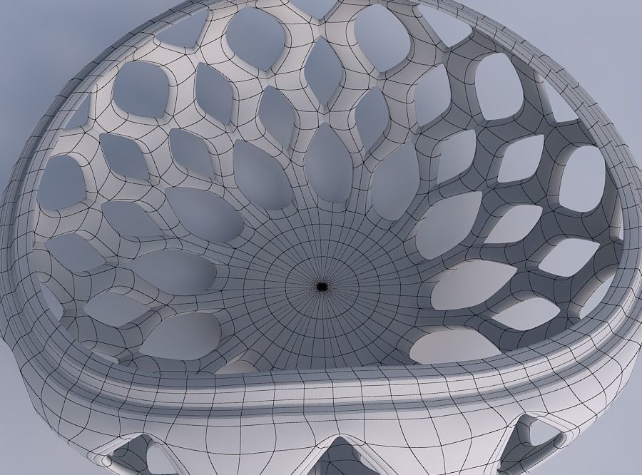 Bowl seed shell with smooth beveled cuts and extruded top squ... 3D print model_6