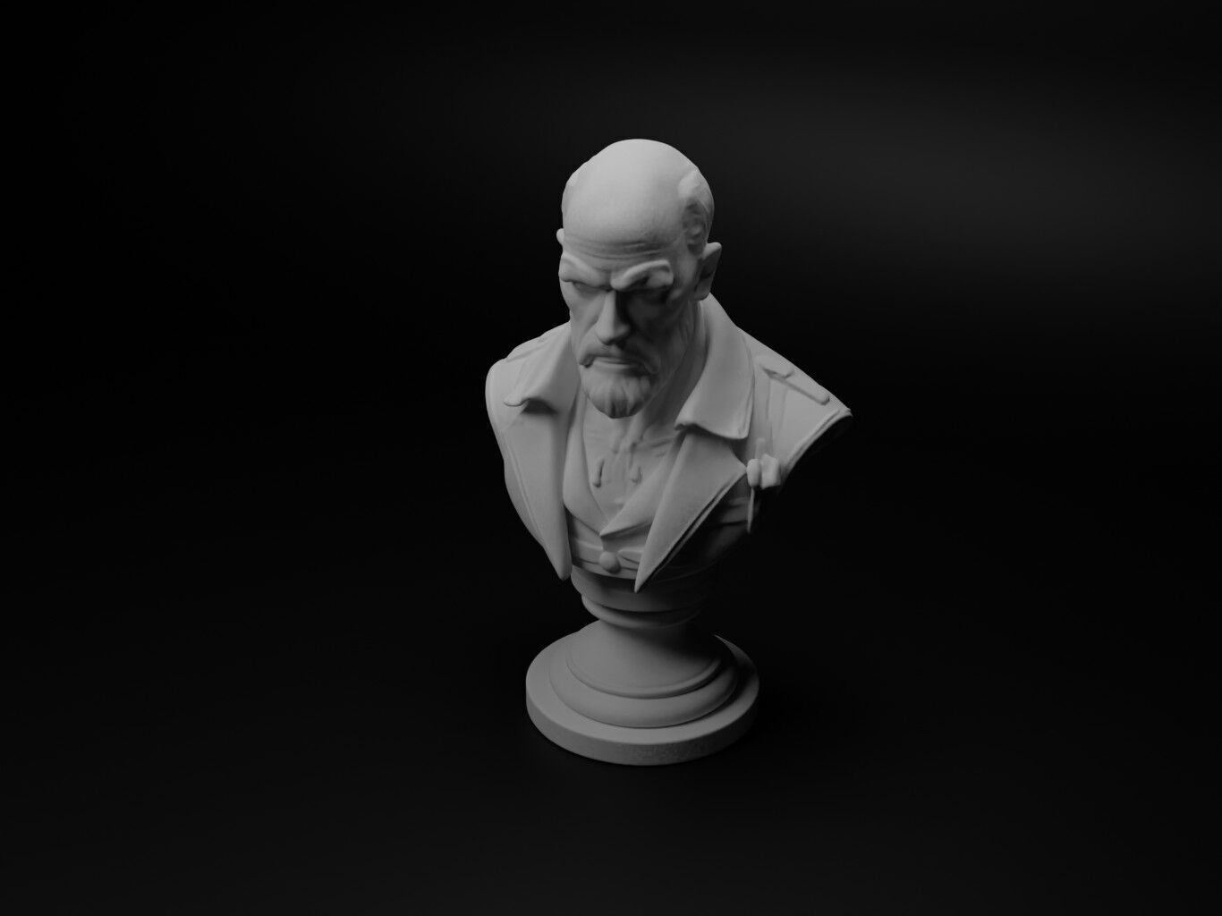 Fugitive Hero Bust Chess 3D print model_1