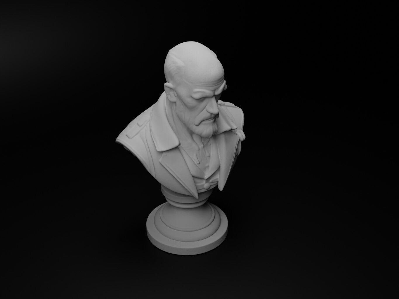 Fugitive Hero Bust Chess 3D print model_2