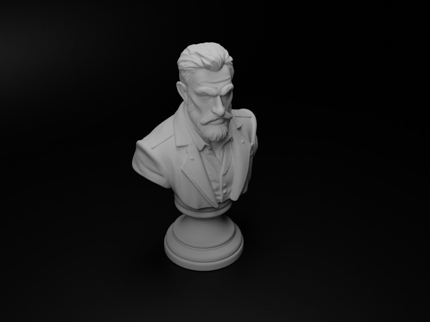Fugitive Hero Bust Chess 3D print model_2