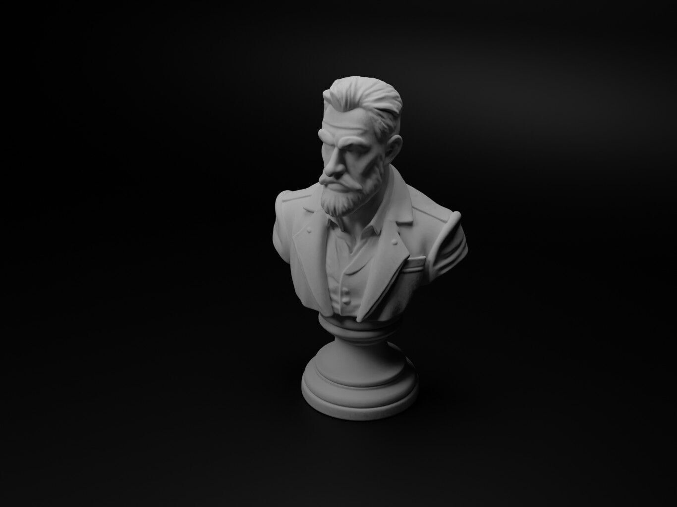 Fugitive Hero Bust Chess 3D print model_1