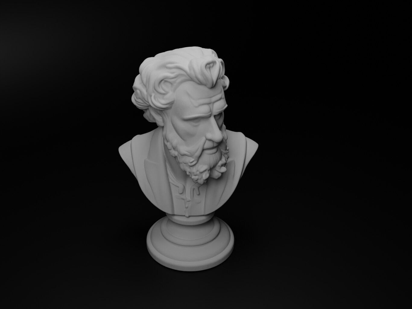 Genius Bust Chess 3D print model_2