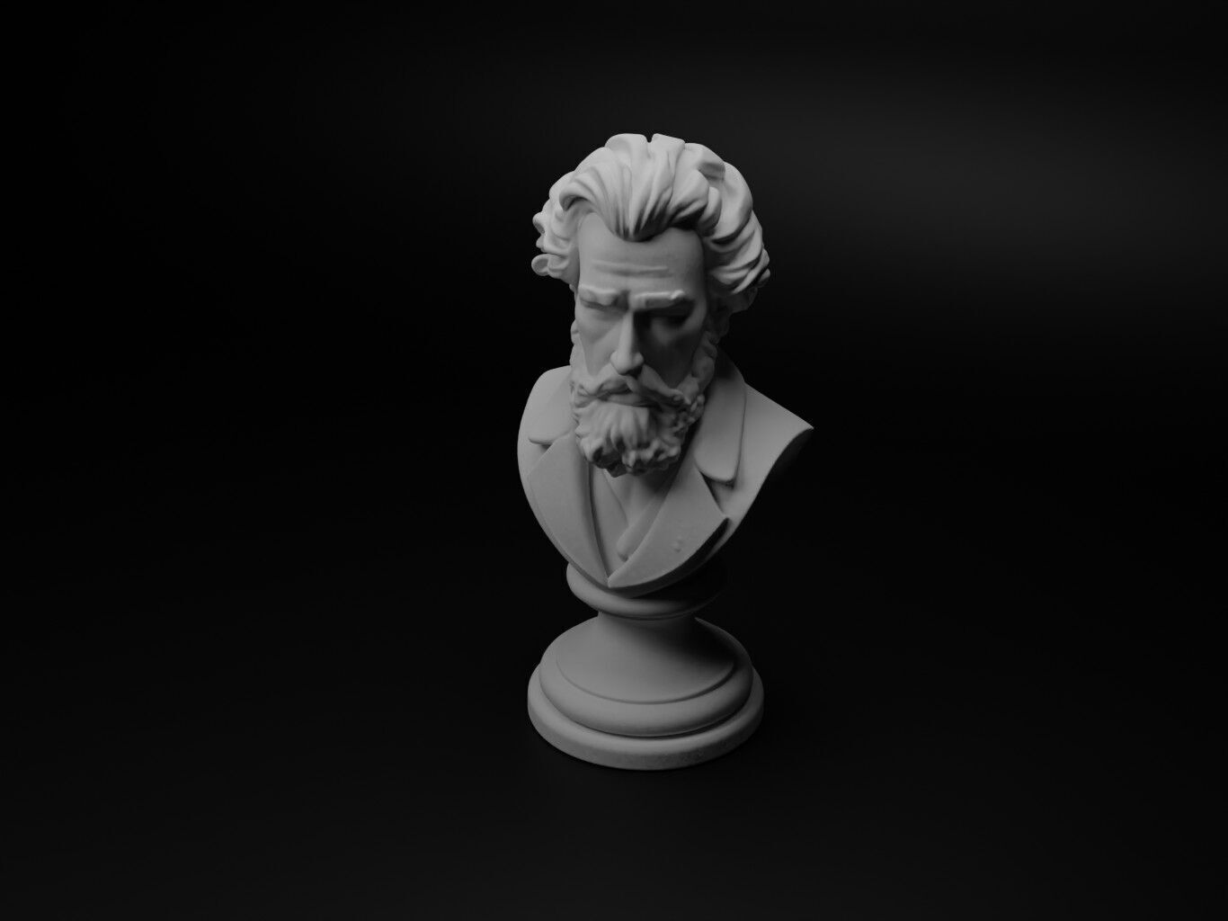 Genius Bust Chess 3D print model_1