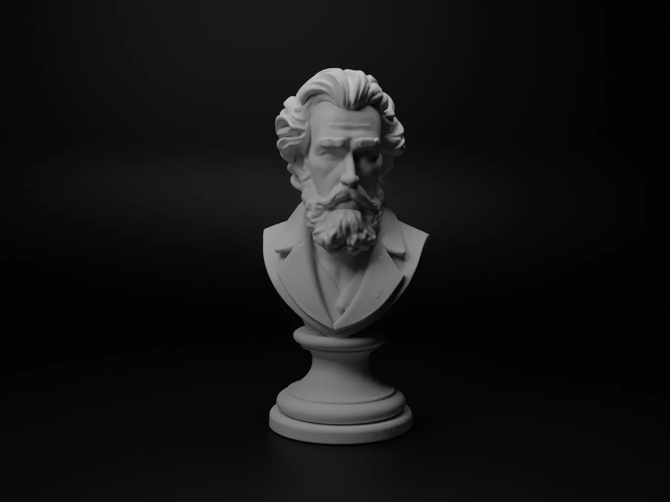 Genius Bust Chess 3D print model_0