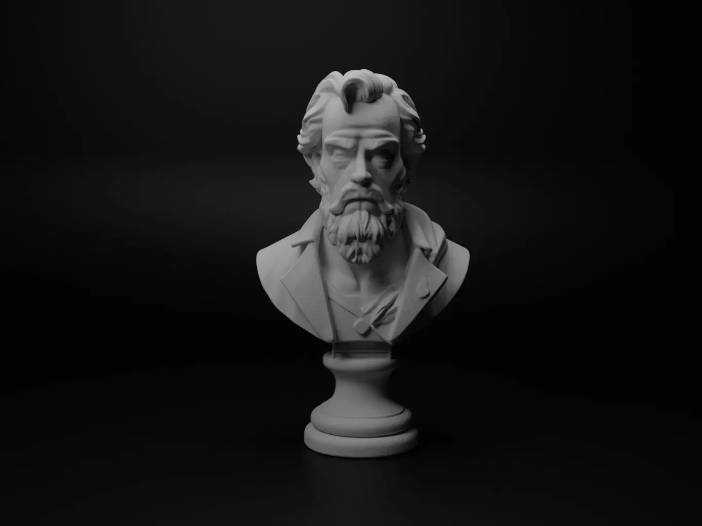 Genius Bust Chess 3D print model_0