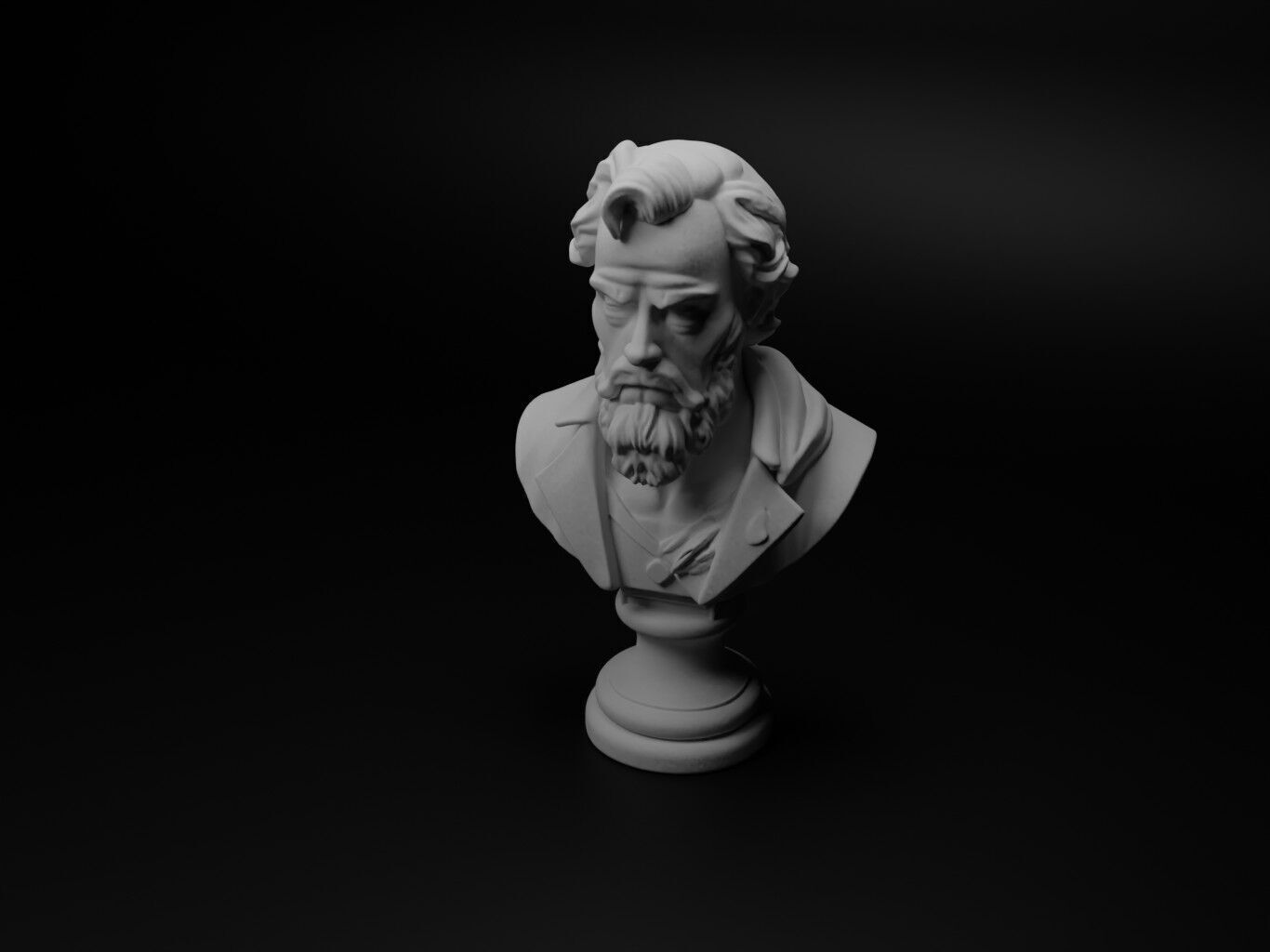 Genius Bust Chess 3D print model_1