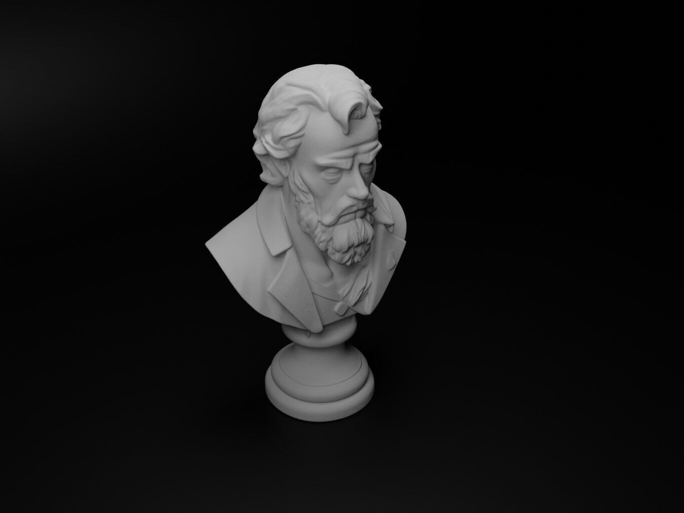 Genius Bust Chess 3D print model_2
