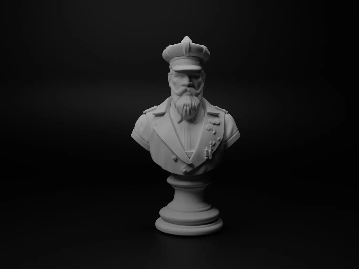 Grand Commander Bust Chess 3D print model_0