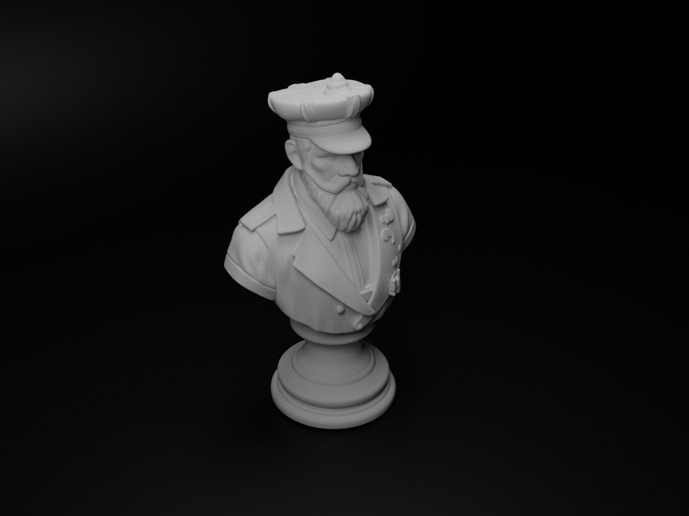 Grand Commander Bust Chess 3D print model_2