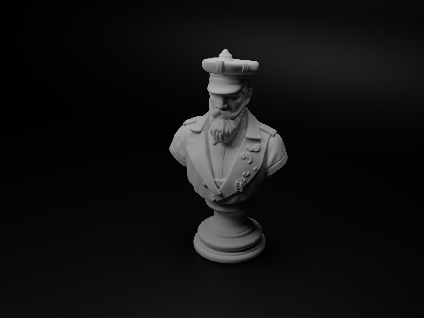 Grand Commander Bust Chess 3D print model_1