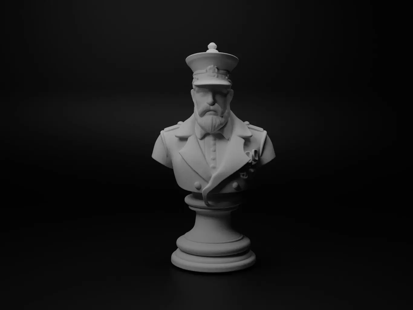 Grand Commander Bust Chess 3D print model_0