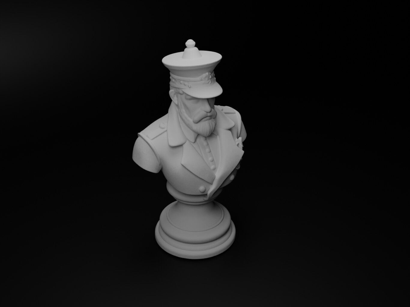 Grand Commander Bust Chess 3D print model_2