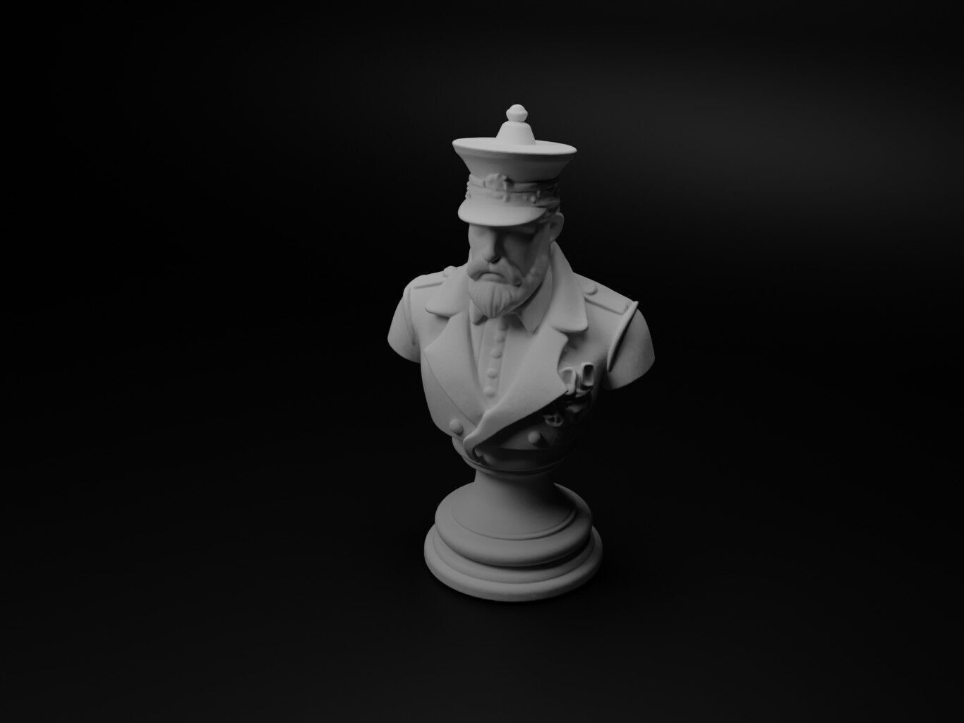 Grand Commander Bust Chess 3D print model_1