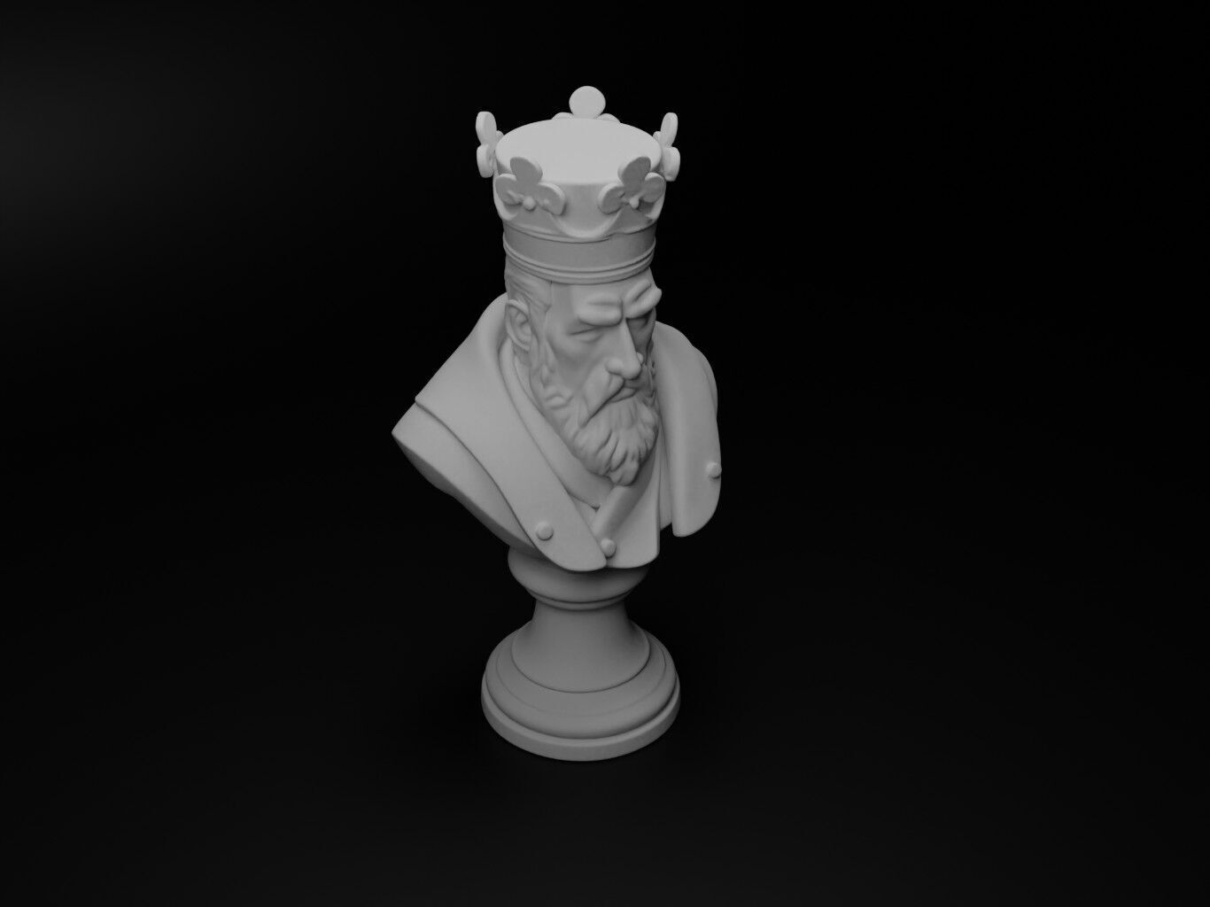 High Priest Bust Chess 3D print model_2