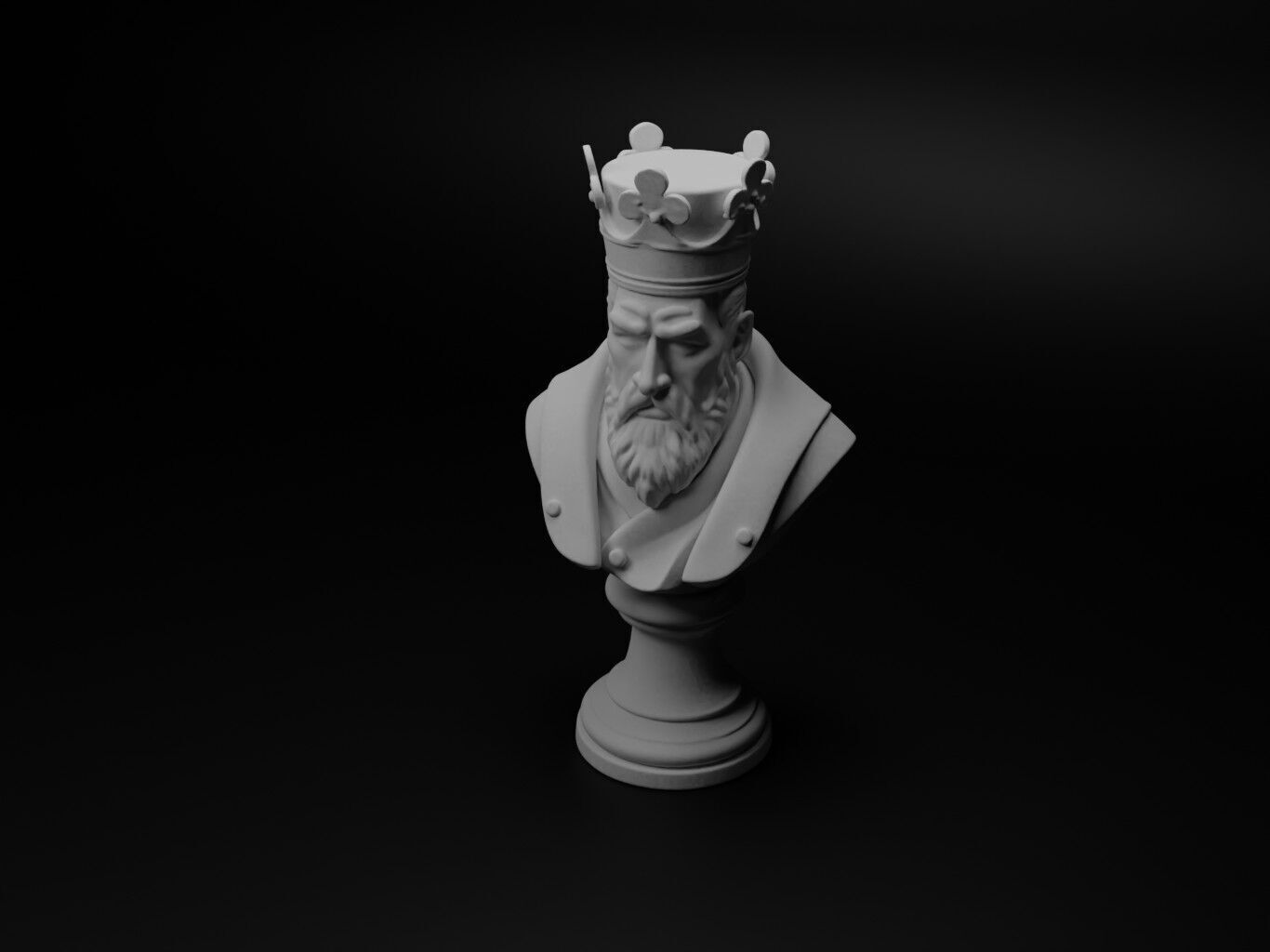 High Priest Bust Chess 3D print model_1