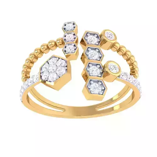 Printable 3D jewelry model of Lady diamond ring