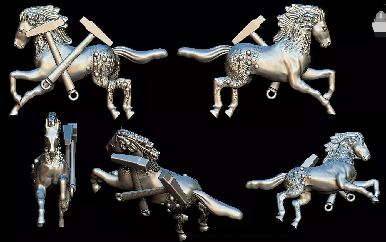 Horse pendants 3D print model 3D print model_0