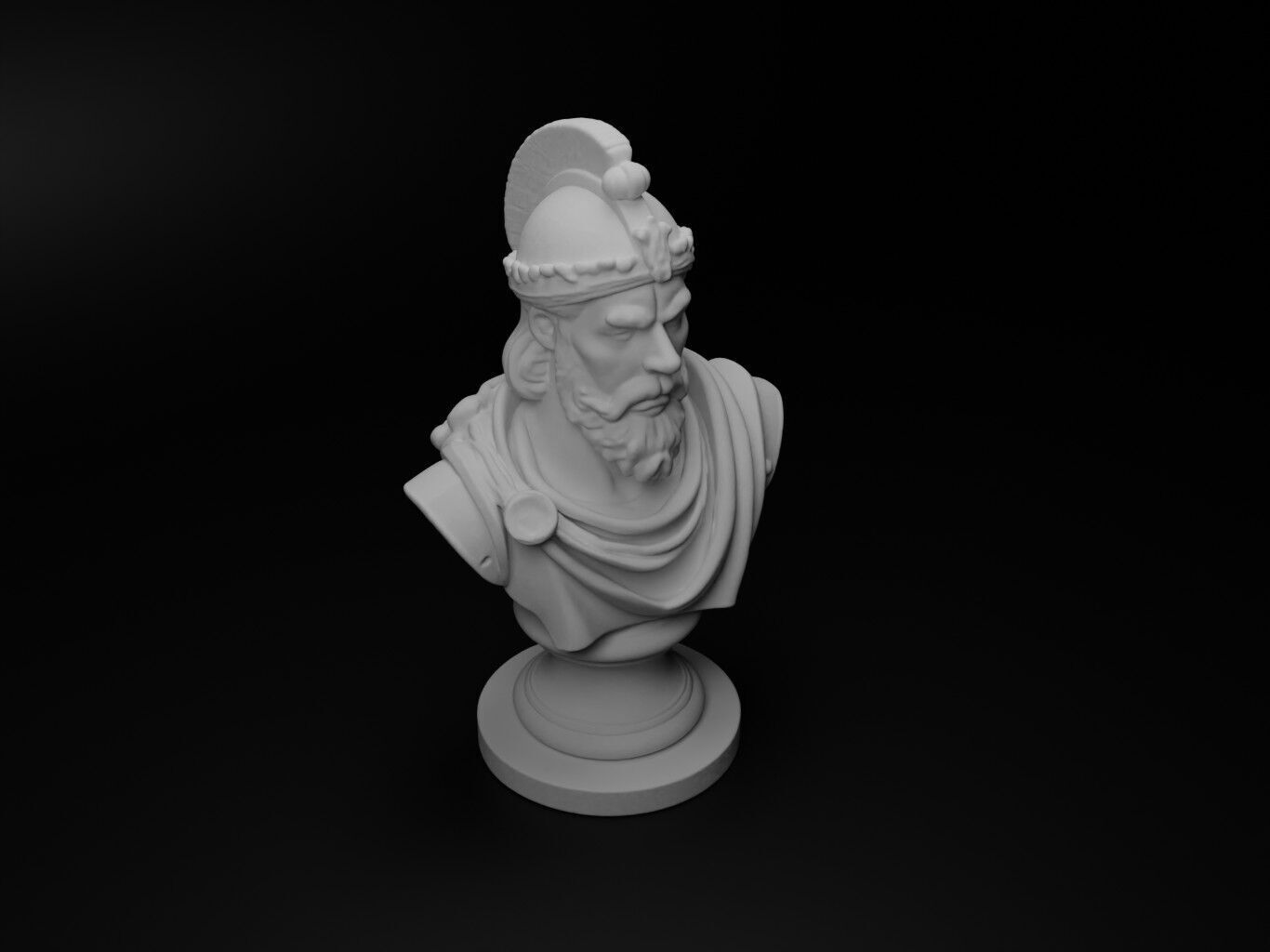 Holy Warrior Bust Chess 3D print model_2