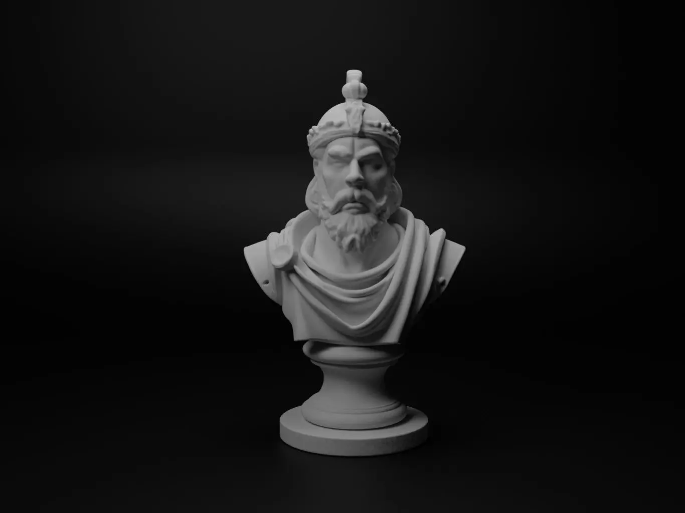 Holy Warrior Bust Chess 3D print model_0