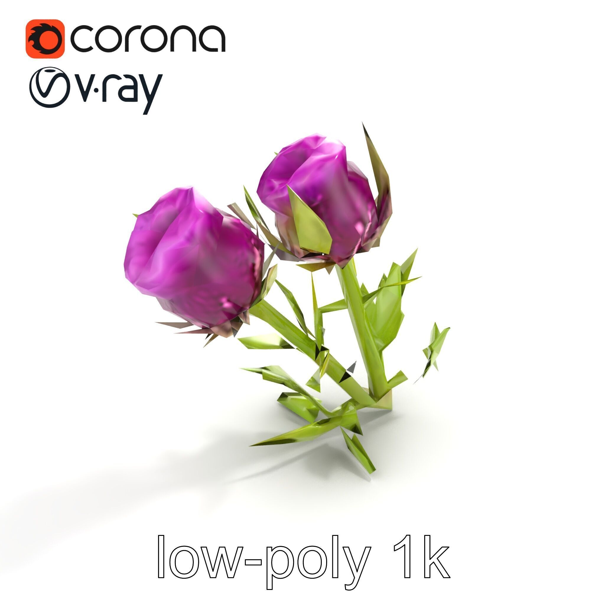 Thistle Leaves Detailed Nature model pack Low-poly 3D model_9