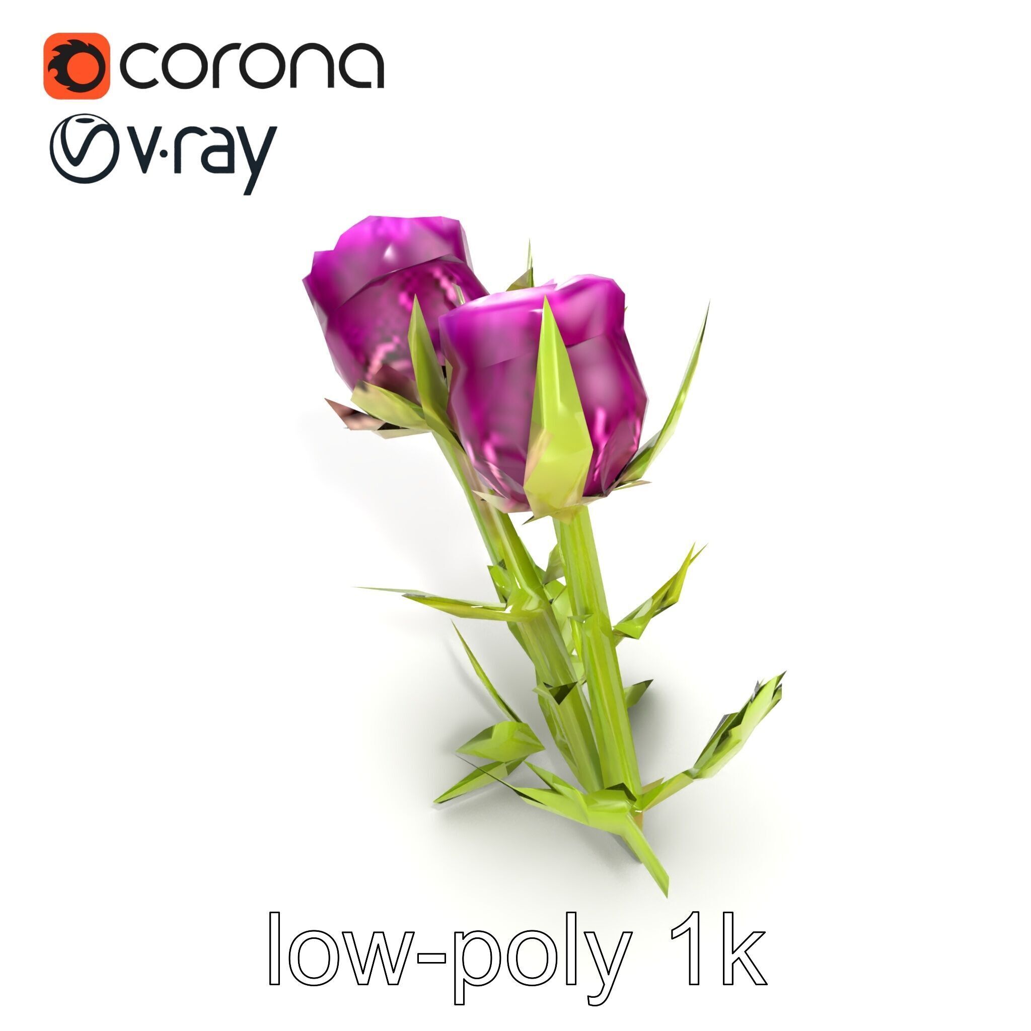 Thistle Leaves Detailed Nature model pack Low-poly 3D model_15