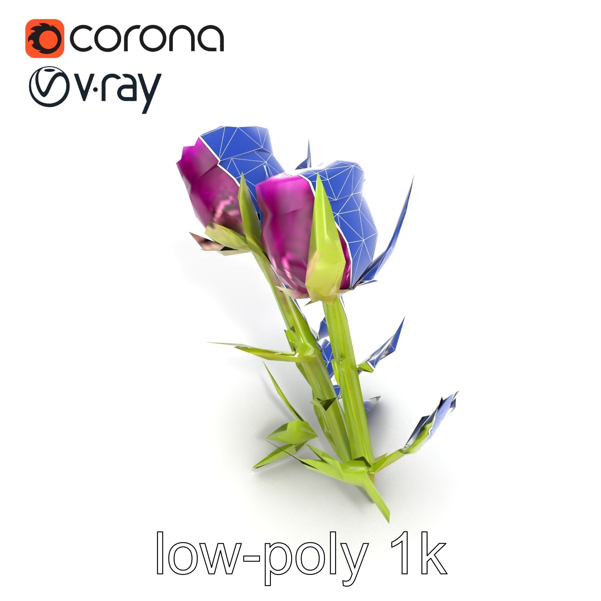 Thistle Leaves Detailed Nature model pack Low-poly 3D model_32