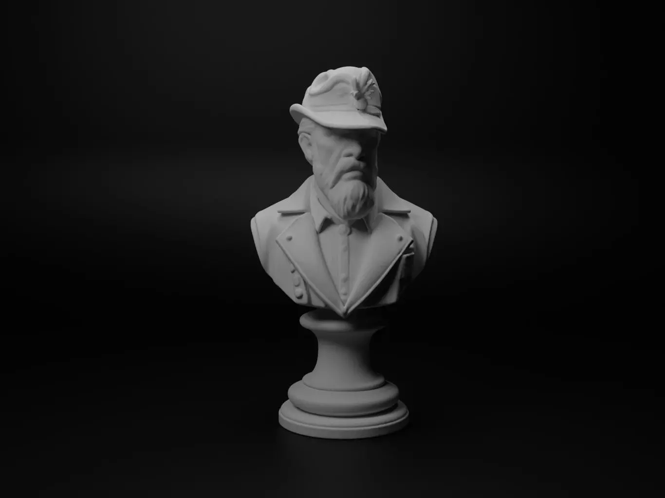 Hunter Bust Chess 3D print model_0