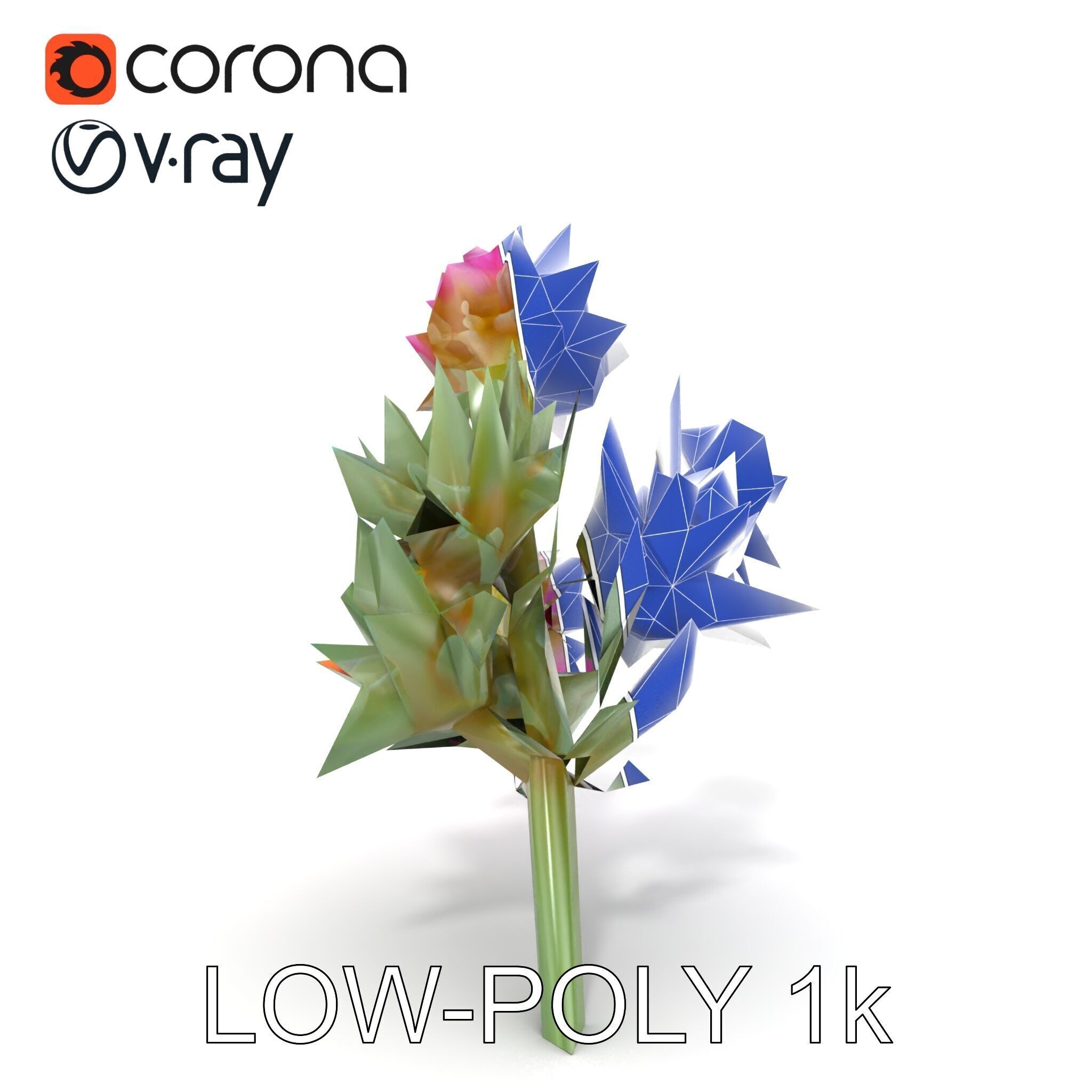 Cirsium Arvense Flower Model Pack with Spiny Leaves Low-poly 3D model_22
