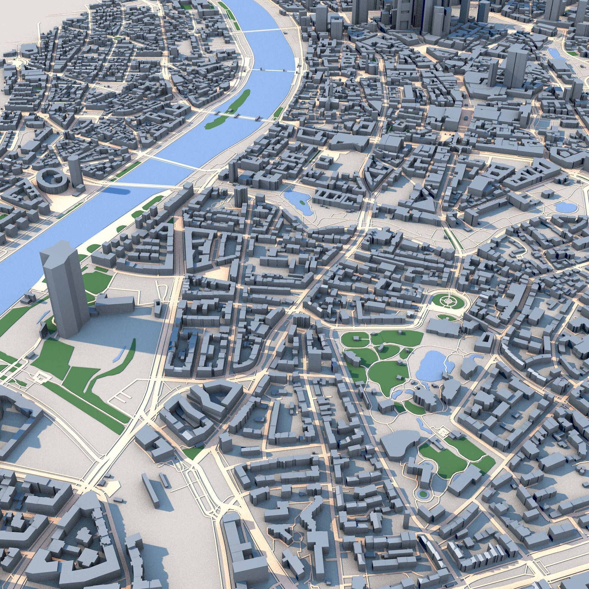 Frankfurt City Germany 3D model_3