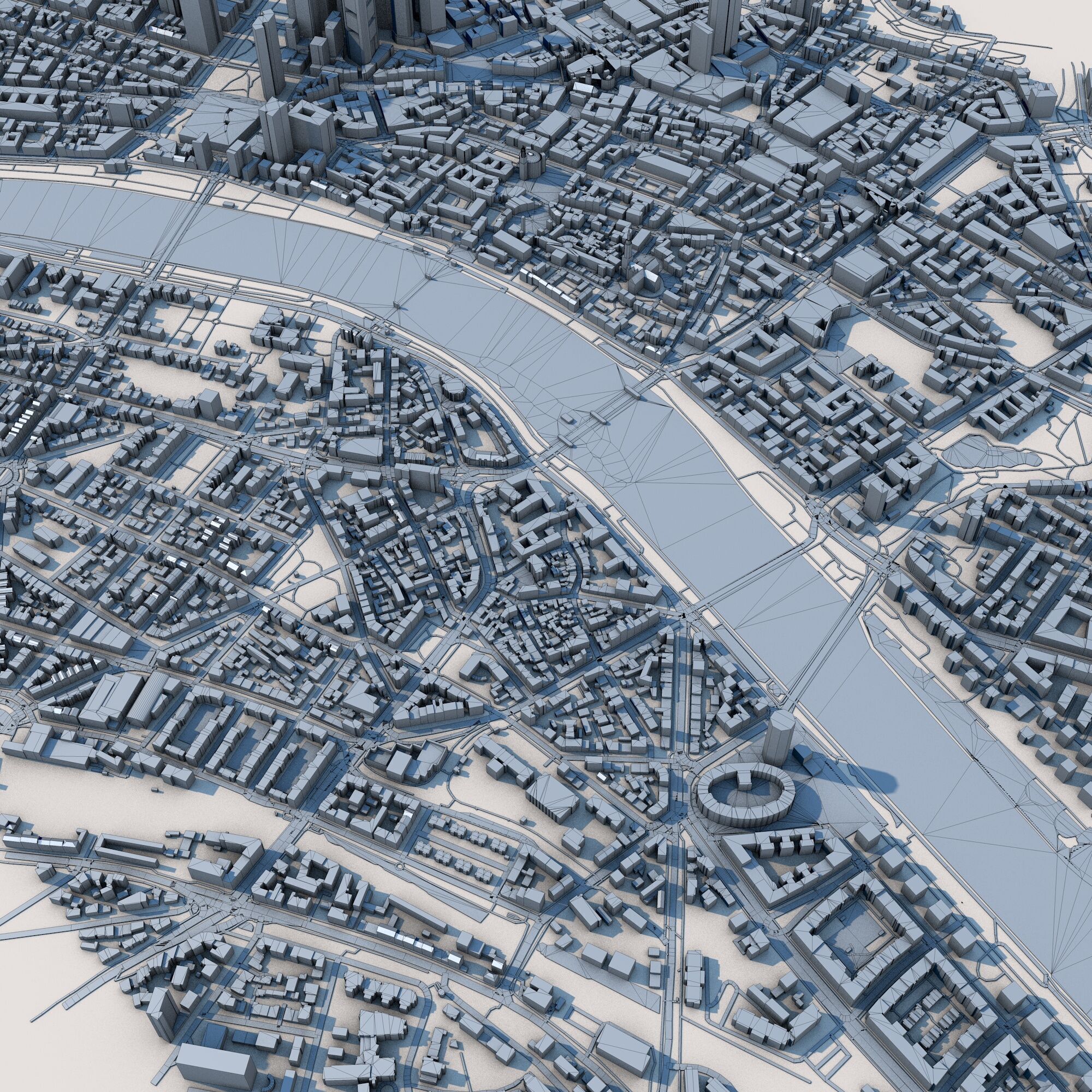 Frankfurt City Germany 3D model_8