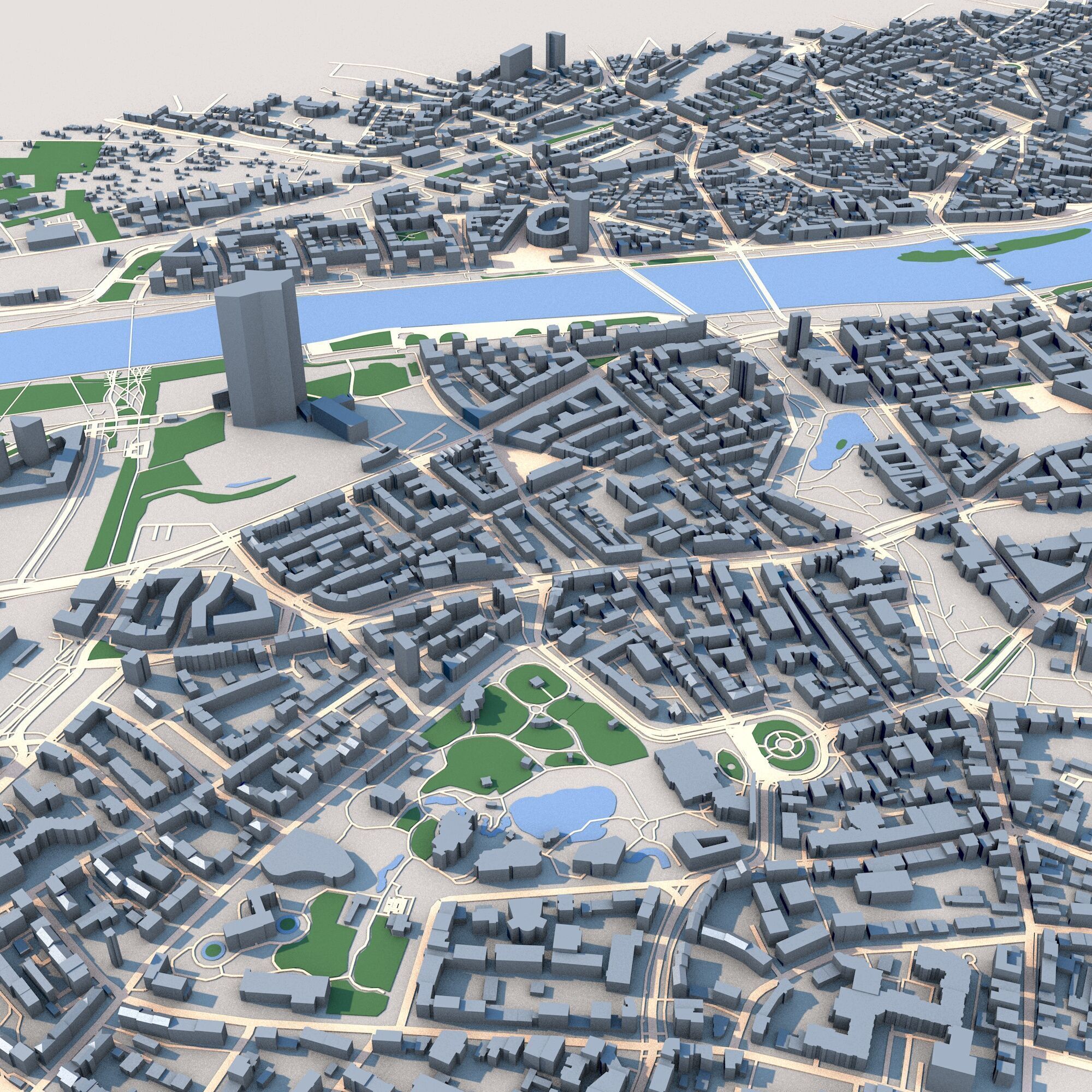 Frankfurt City Germany 3D model_4