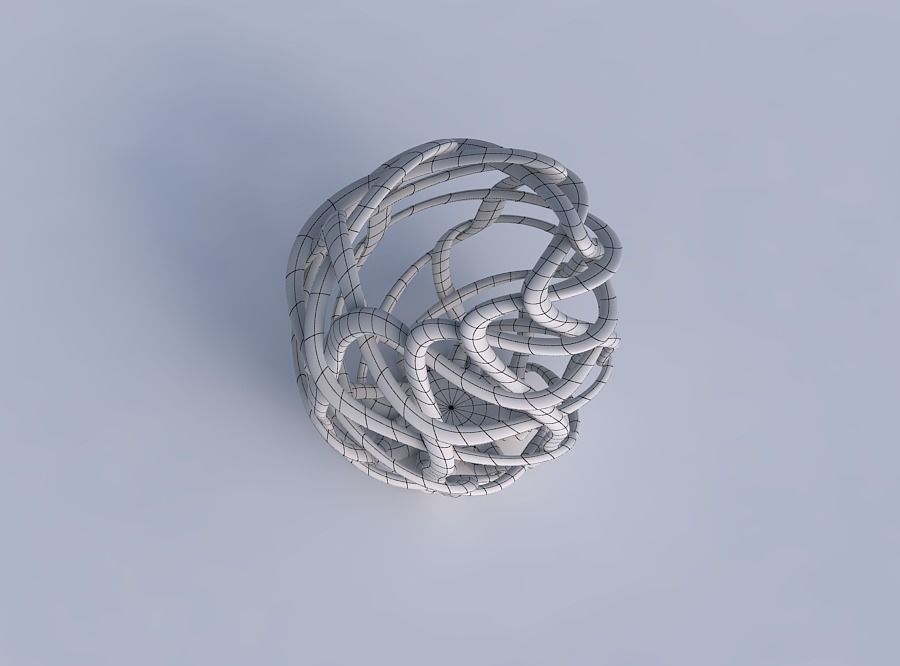 Bowl oval with interlacing lattice pimp up top 3D print model_6