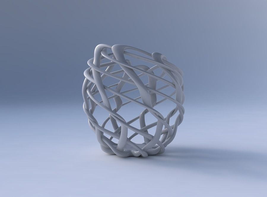 Bowl oval with interlacing lattice pimp up top 3D print model_4