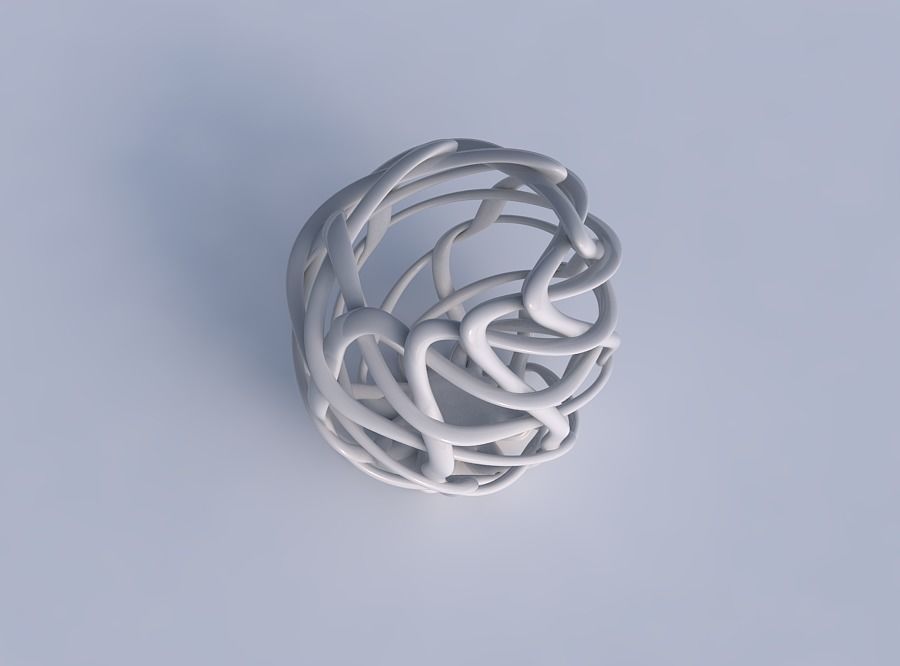 Bowl oval with interlacing lattice pimp up top 3D print model_1