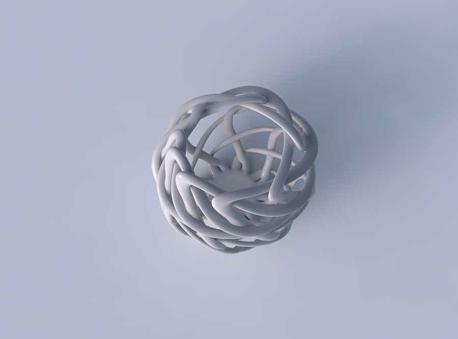 Bowl oval with interlacing lattice pimp up top 3D print model_2