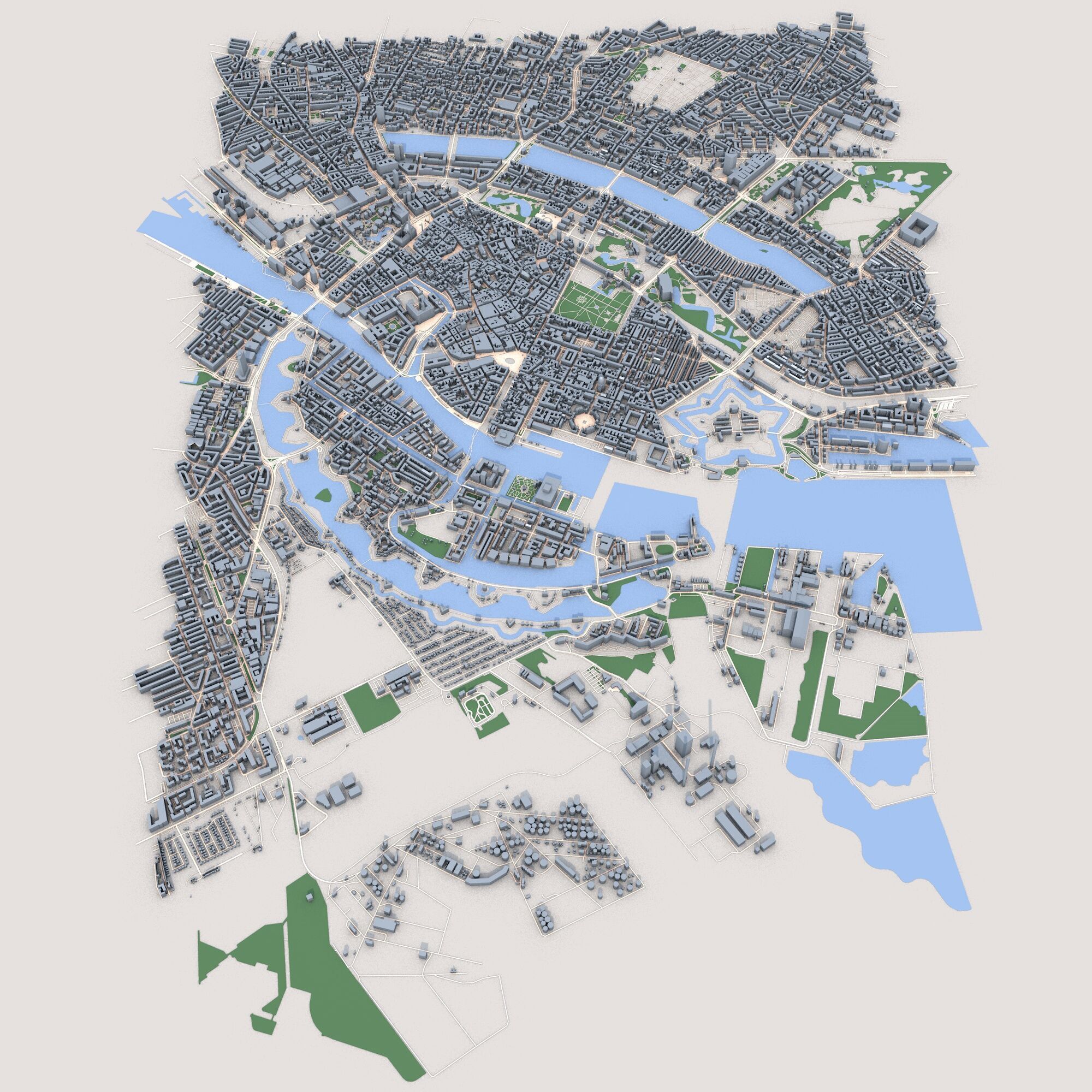 Copenhagen City Denmark 3D model_1