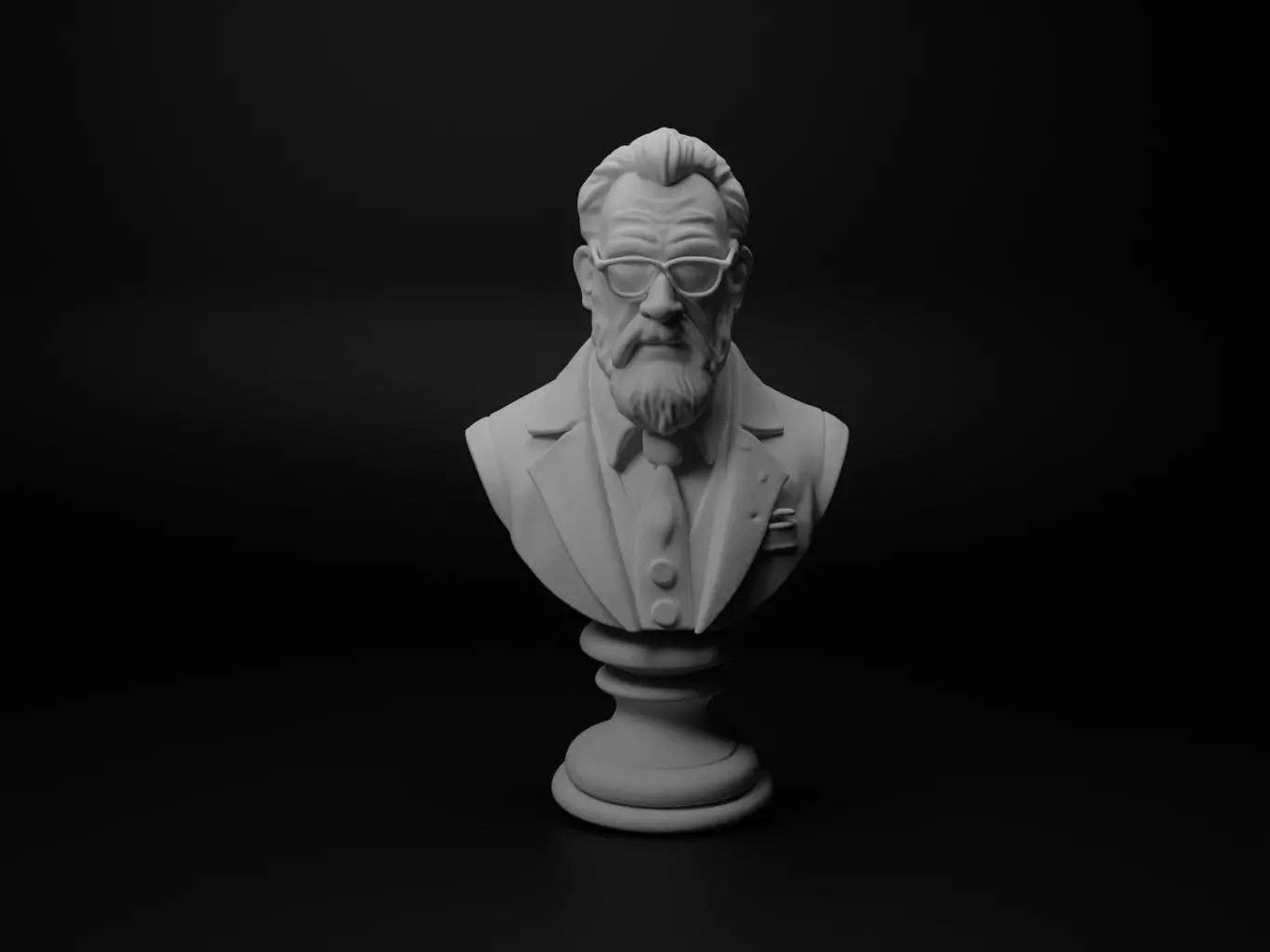 Inventor Bust Chess 3D print model