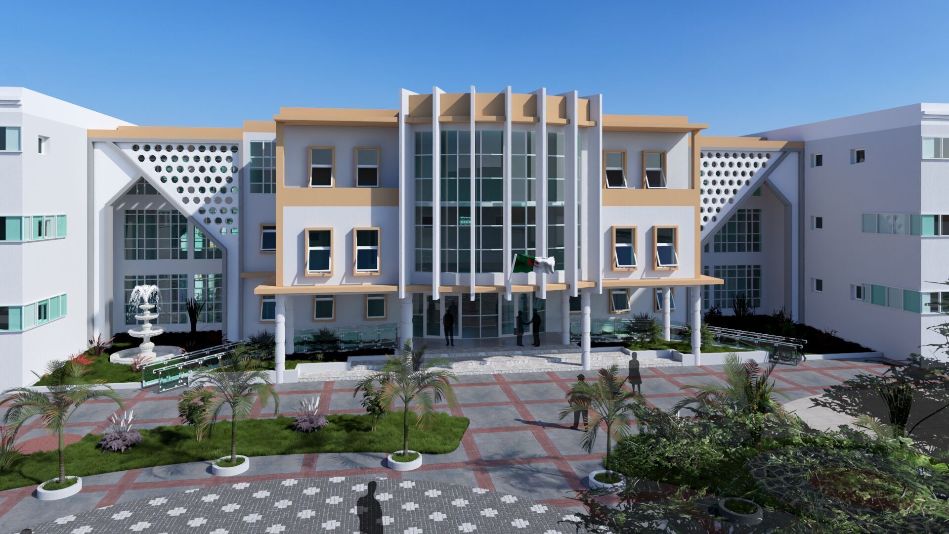High School in Guezzam 3D model_1