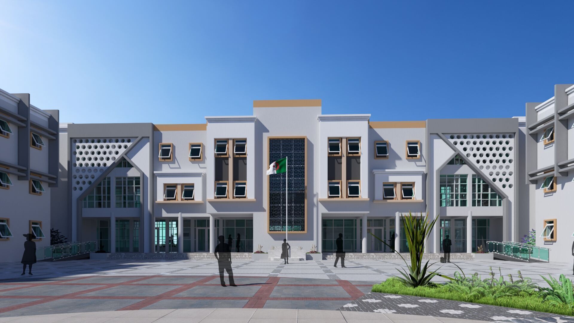 High School in Guezzam 3D model_5