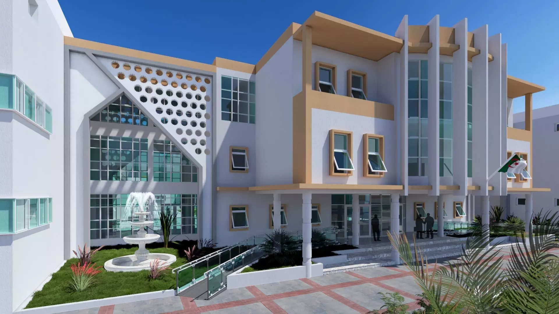 High School in Guezzam 3D model_0