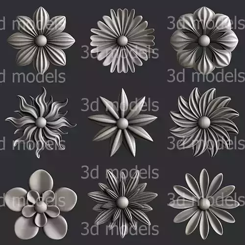 3d STL models for CNC router or 3dprinter Flowers P521 3D model