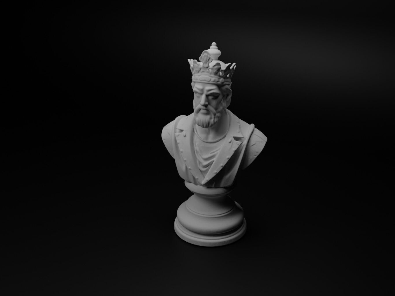 King Bust Chess 3D print model_1
