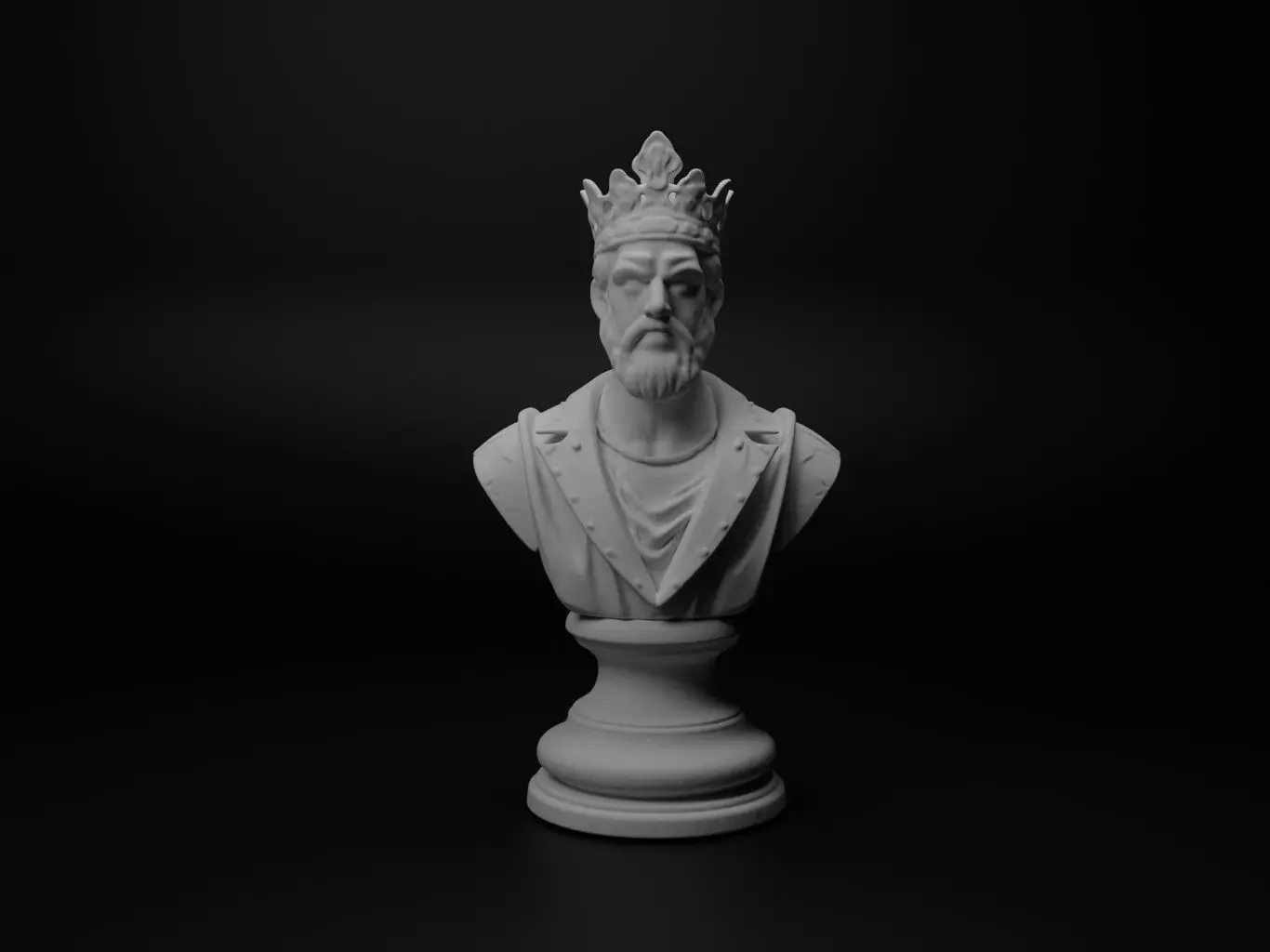 King Bust Chess 3D print model_0