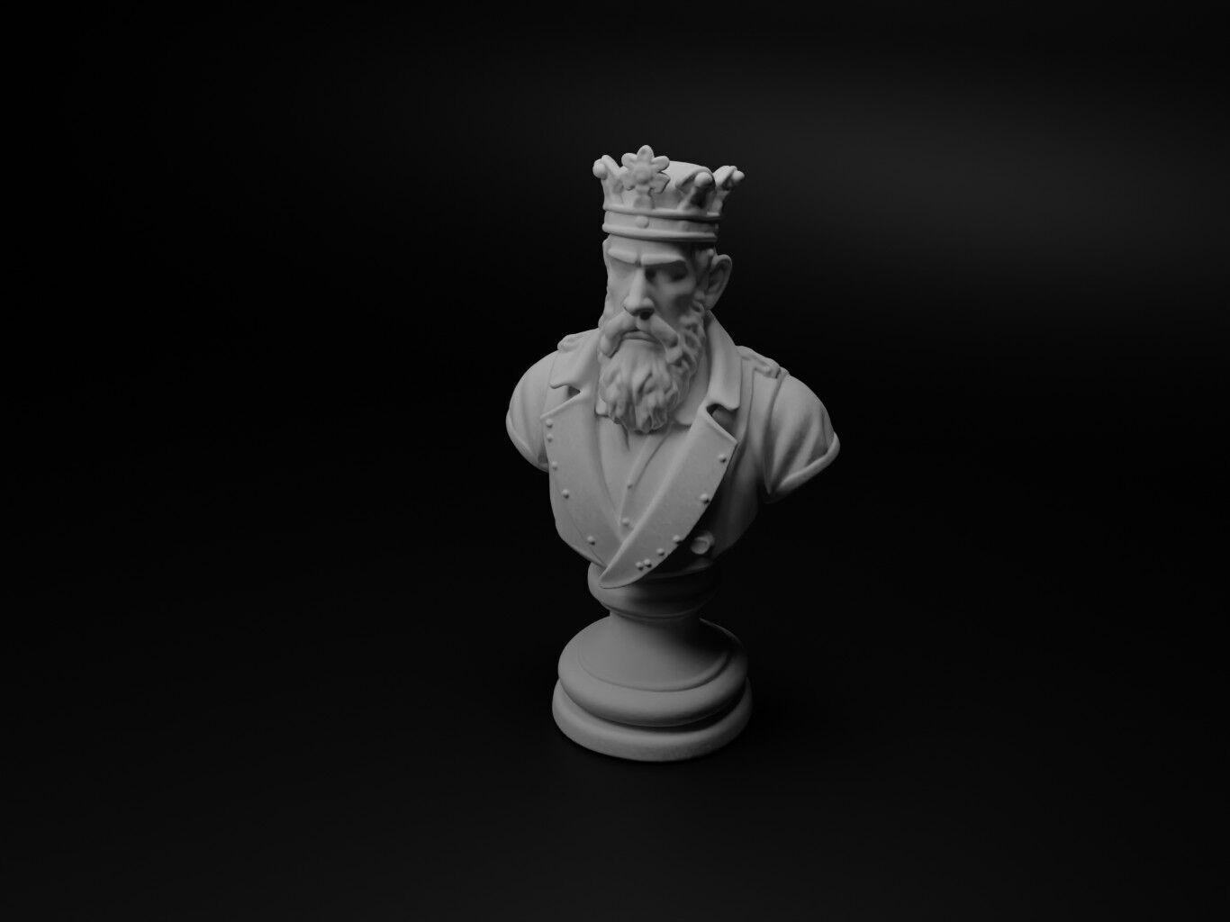 King Bust Chess 3D print model_1