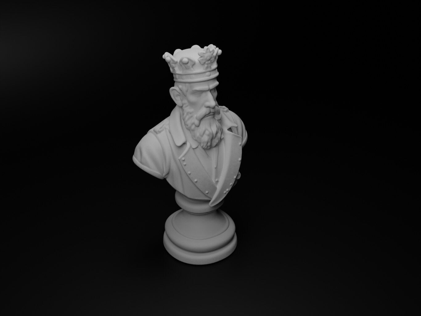 King Bust Chess 3D print model_2