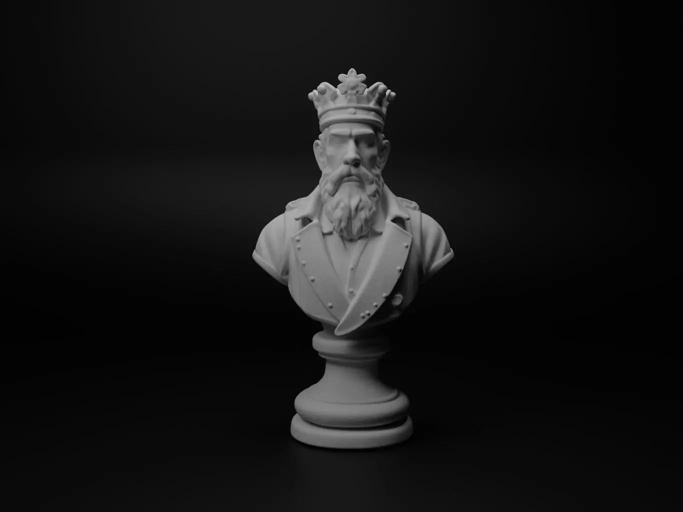 King Bust Chess 3D print model_0