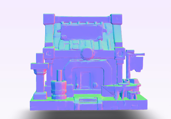 Stylized Medieval Blacksmith Shop 3D Model 3D print model_3